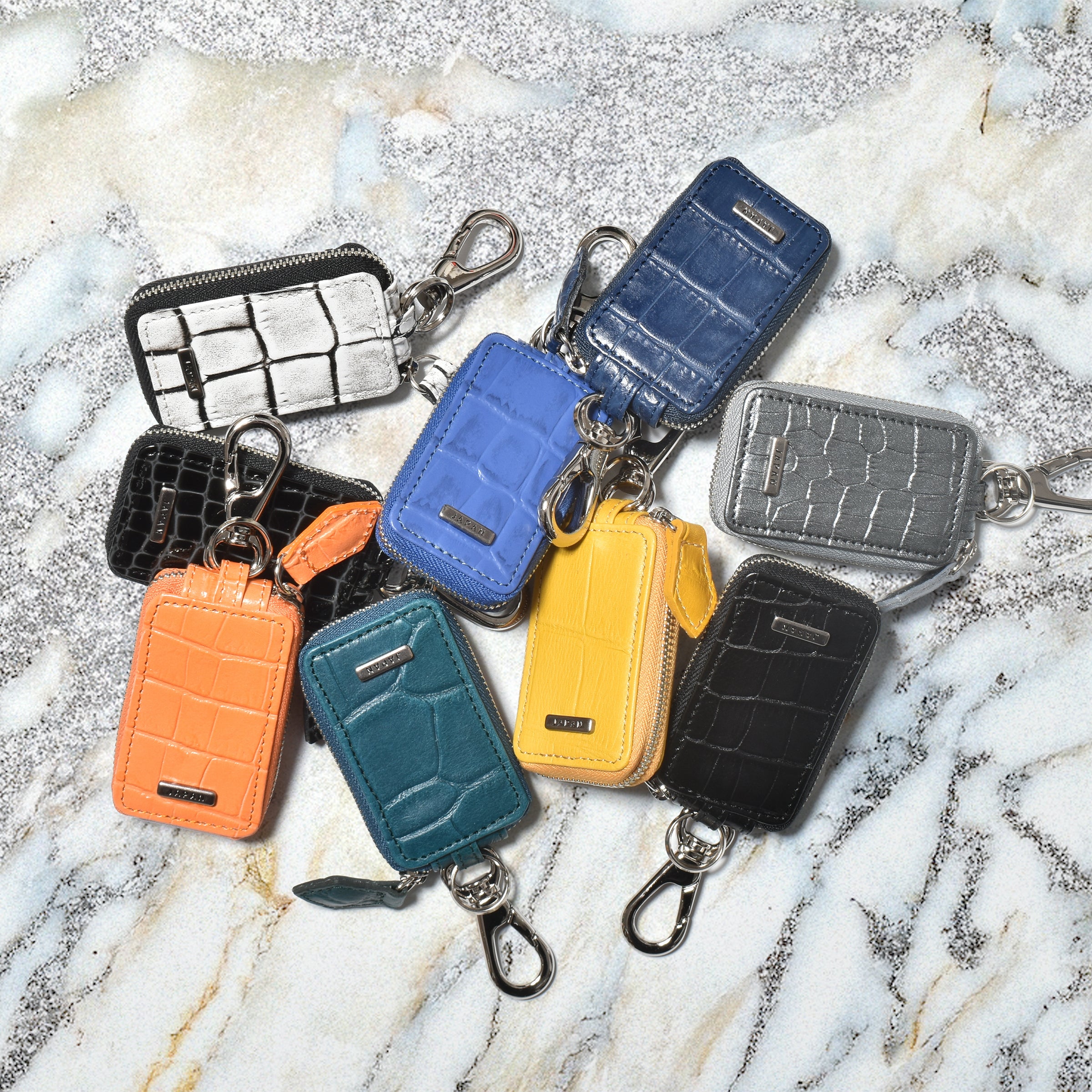 Bajolugo スマートキーケース　Wジップ　本クロコリアルレザー　ブラック Bajolugo スマートキーケース Wジップ 本クロコリアルレザー