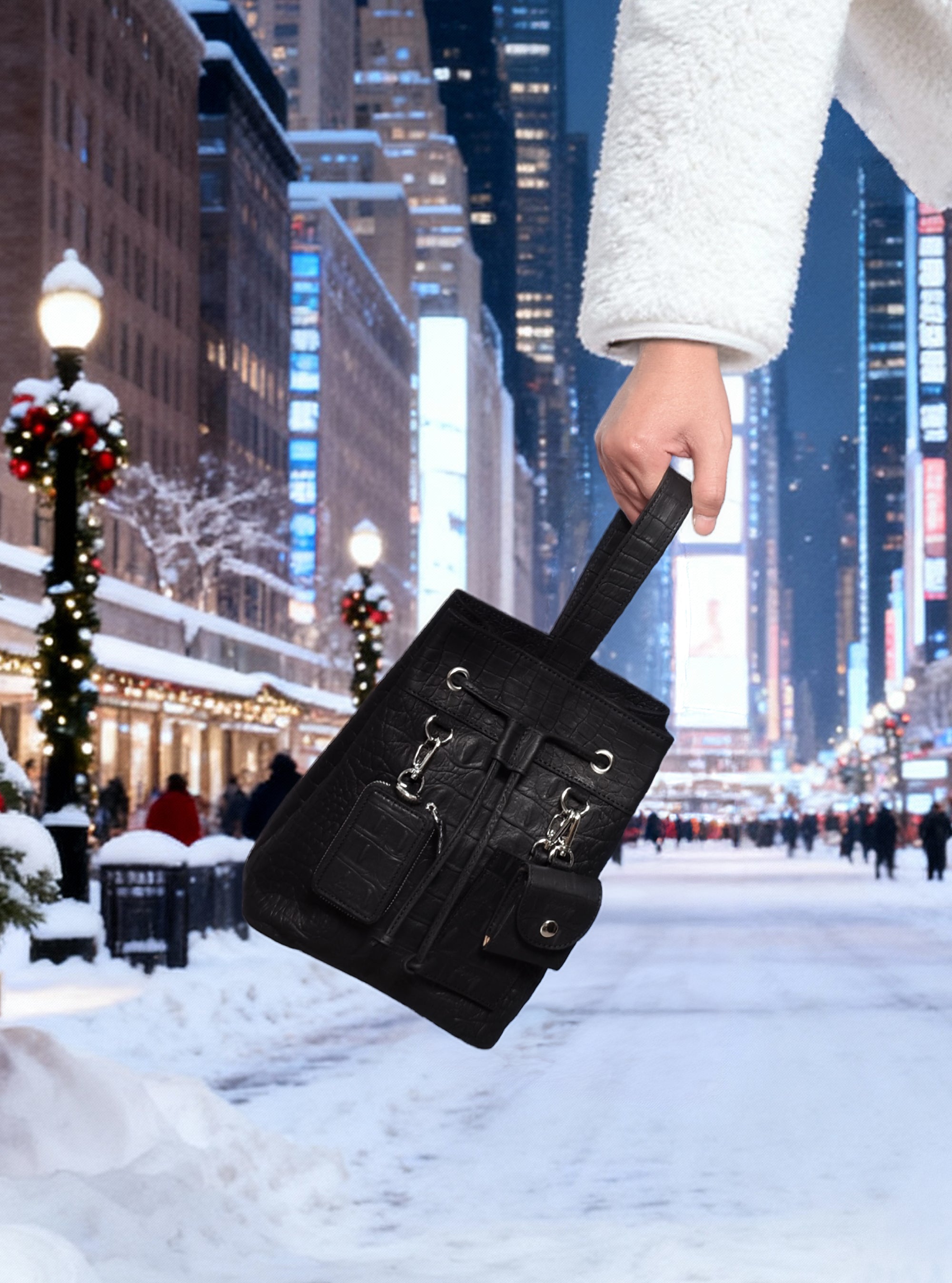 クアトロ巾着（BG-1082511-01）ローブラック｜BajoLugo（バジョルゴ