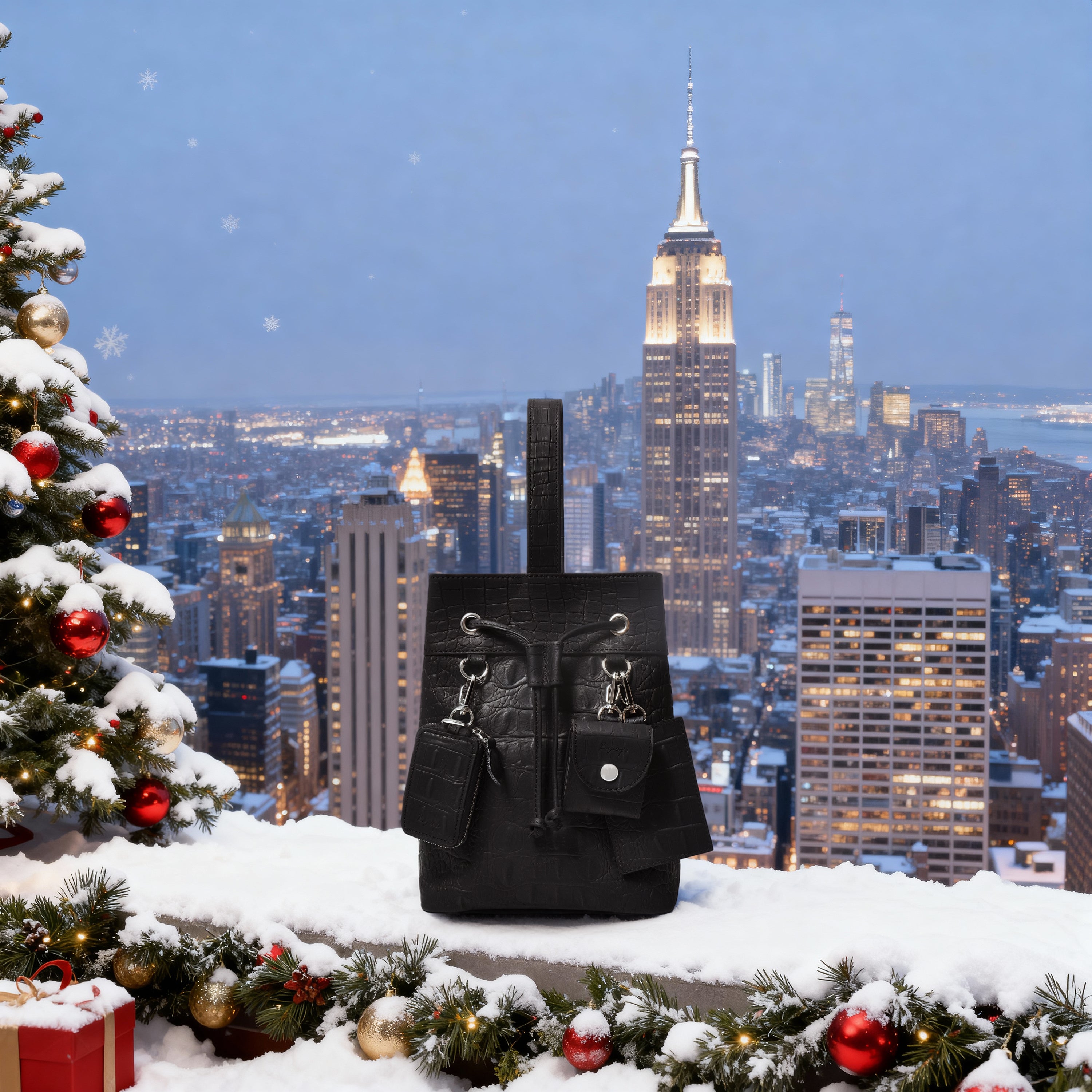 クアトロ巾着（BG-1082511-01）ローブラック｜BajoLugo（バジョルゴ