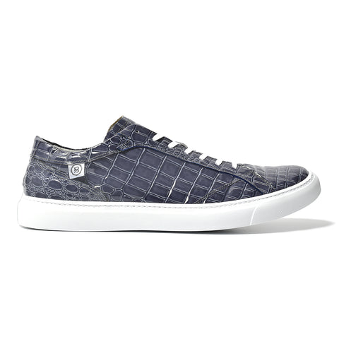 Leather sneakers (B1-1-2406-09) Navy gray