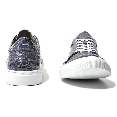 Leather sneakers (B1-1-2406-09) Navy gray