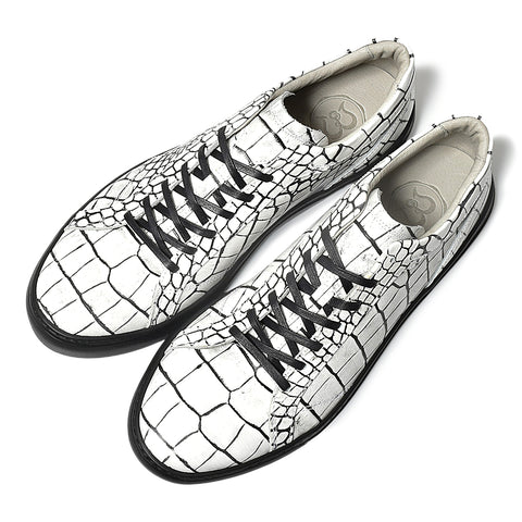 レザースニーカー（B1-1-2603-02）ホワイトラインブラック