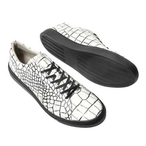 レザースニーカー（B1-1-2603-02）ホワイトラインブラック