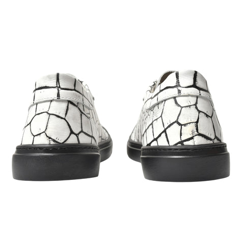 レザースニーカー（B1-1-2603-02）ホワイトラインブラック