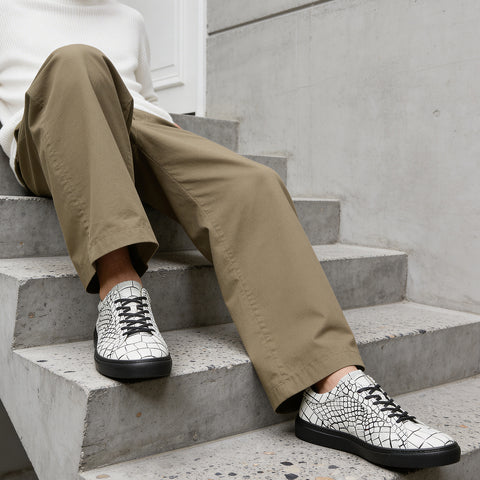 レザースニーカー（B1-1-2603-02）ホワイトラインブラック