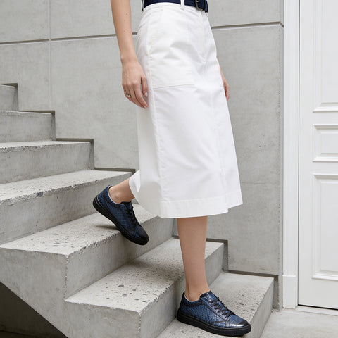 レザースニーカー（B1-1-2603-03）アンティークネイビー