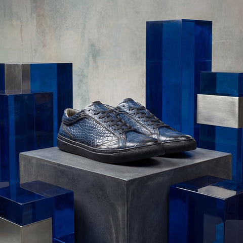 レザースニーカー（B1-1-2603-03）アンティークネイビー