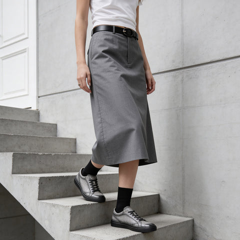 レザースニーカー（B1-1-2603-04）アンティークグレー