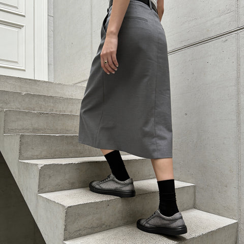 レザースニーカー（B1-1-2603-04）アンティークグレー