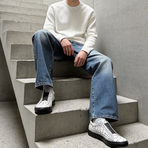 バンドスニーカー（B1-1-G12603-06）ホワイトラインブラック