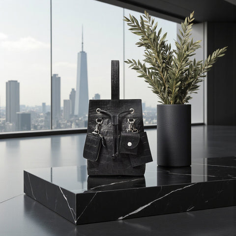 クアトロ巾着（BG-1082511-01）ローブラック