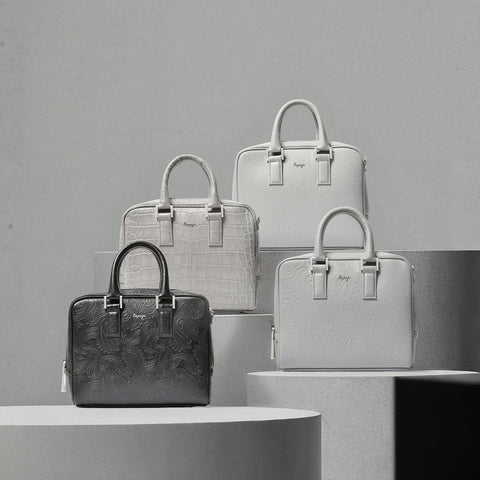 マイクロブリーフケース（BG-862508-06）クロコライトグレー