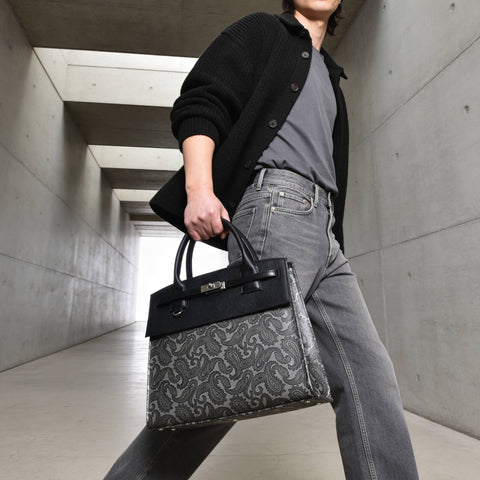 予約：カバードブリーフケース（BG-882602-05）ペイズリーオフブラック