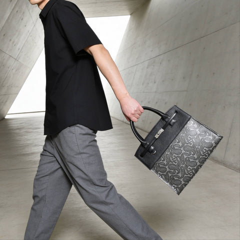 予約：カバードブリーフケース（BG-882602-05）ペイズリーオフブラック
