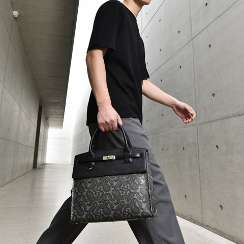 予約：カバードブリーフケース（BG-882602-05）ペイズリーオフブラック