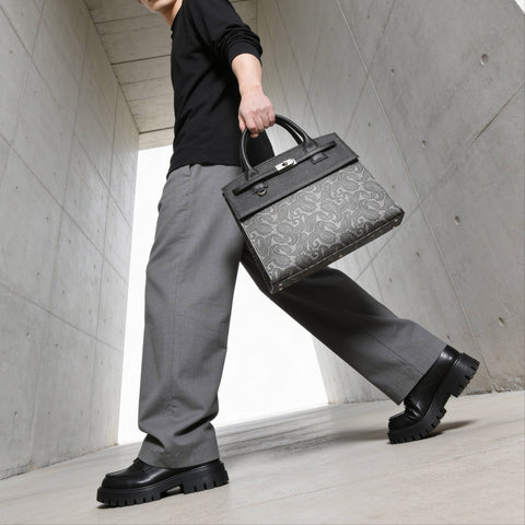 予約：カバードブリーフケース（BG-882602-05）ペイズリーオフブラック