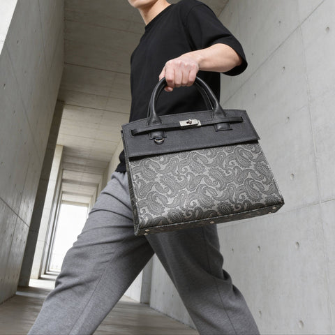 予約：カバードブリーフケース（BG-882602-05）ペイズリーオフブラック