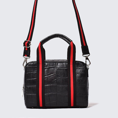 Sold out Mini Mini Briefcase Antique Crocodile Black x Red (BG-512108-12)