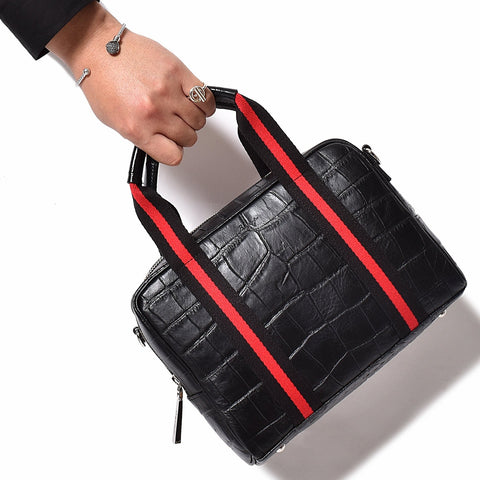 Sold out Mini Mini Briefcase Antique Crocodile Black x Red (BG-512108-12)