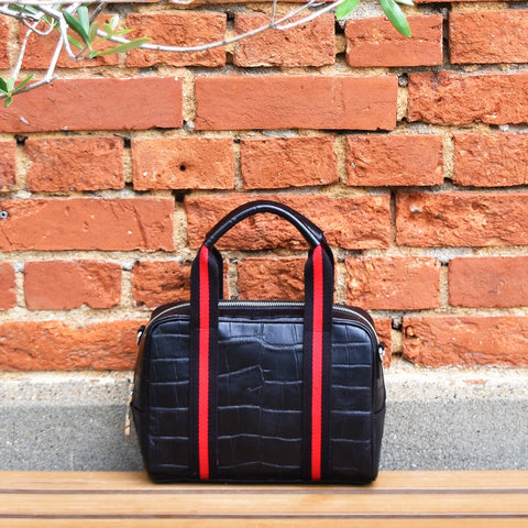 Sold out Mini Mini Briefcase Antique Crocodile Black x Red (BG-512108-12)