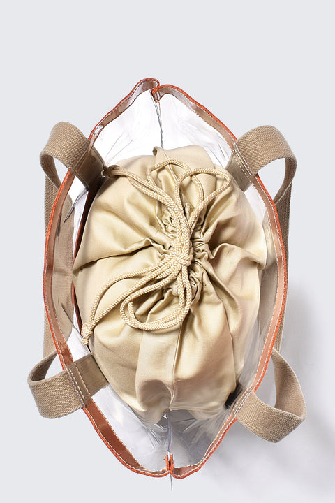 PVCスイッチレザートート（BG-782207-05）角シボオレンジ×アッシュ