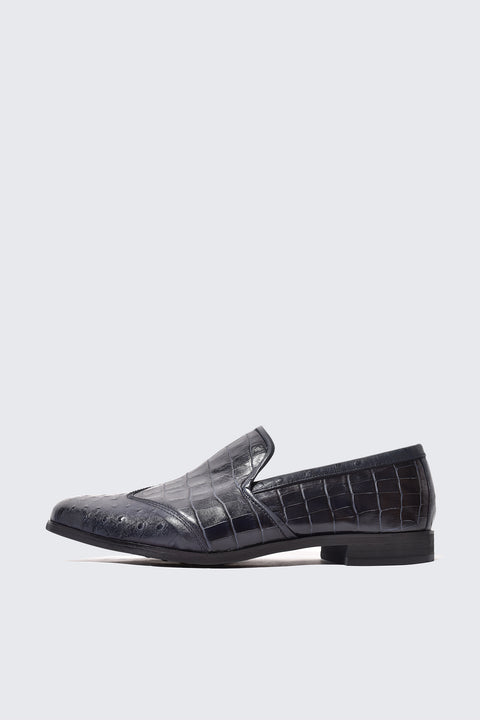 Wingtip slip-ons (No. 2-8-2107-03) Antique navy