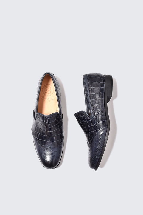 Wingtip slip-ons (No. 2-8-2107-03) Antique navy