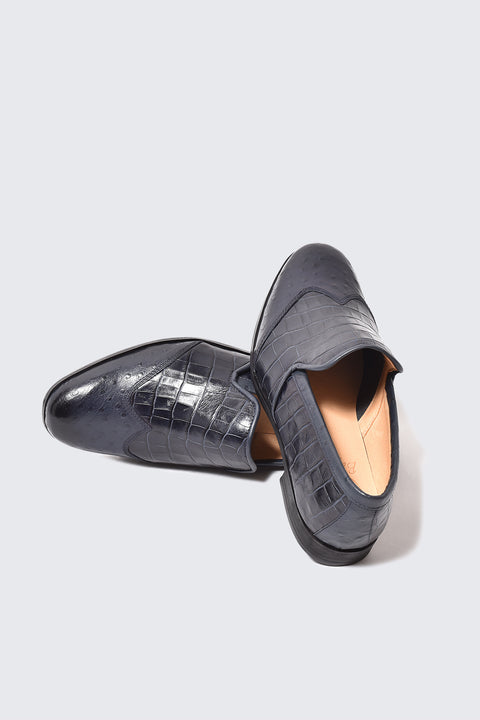 Wingtip slip-ons (No. 2-8-2107-03) Antique navy