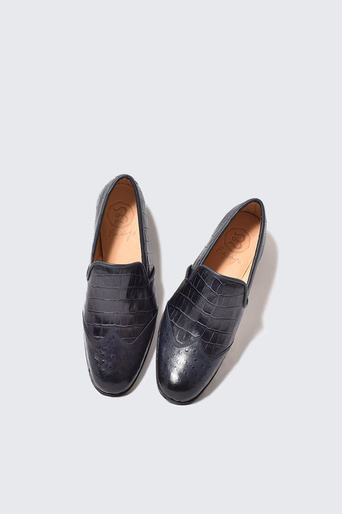 Wingtip slip-ons (No. 2-8-2107-03) Antique navy