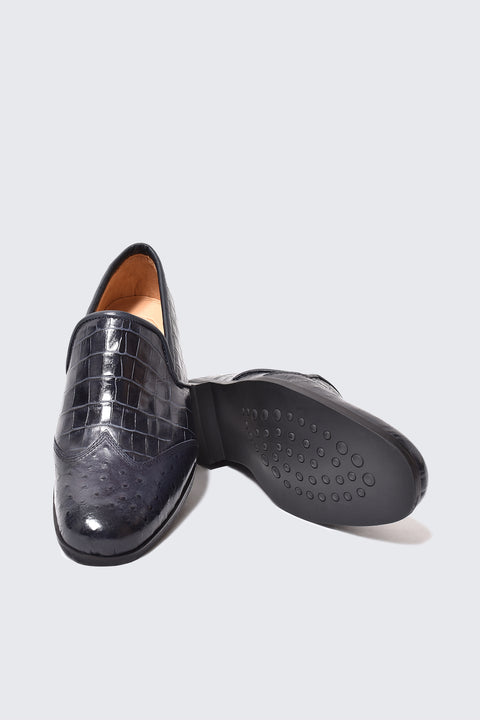 Wingtip slip-ons (No. 2-8-2107-03) Antique navy